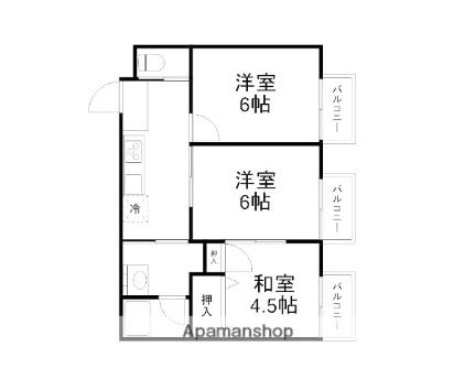 ＫＫハイツ 101｜滋賀県長浜市神照町(賃貸アパート3K・1階・45.80㎡)の写真 その2