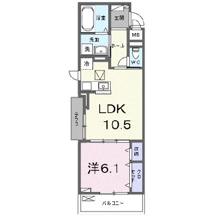 カレントかなぐら 106｜滋賀県栗東市小平井２丁目(賃貸アパート1LDK・1階・41.88㎡)の写真 その2