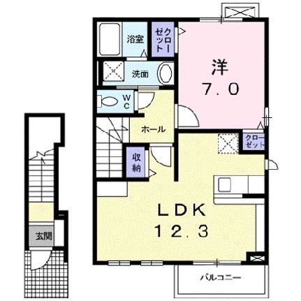 ブリーズヒル 203｜滋賀県栗東市岡(賃貸アパート1LDK・2階・49.70㎡)の写真 その2