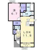 グランブルー御坊東 103 ｜ 滋賀県長浜市神前町（賃貸アパート1LDK・1階・50.18㎡） その2