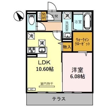 レジデンスコート栗東 106｜滋賀県栗東市綣５丁目(賃貸アパート1LDK・1階・43.41㎡)の写真 その2