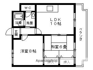 トップペアー福甚Ｎｏ．2 206｜滋賀県草津市野路東４丁目(賃貸マンション2LDK・2階・52.80㎡)の写真 その2