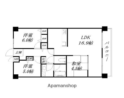 滋賀県彦根市外町（賃貸マンション3LDK・7階・68.67㎡） その2