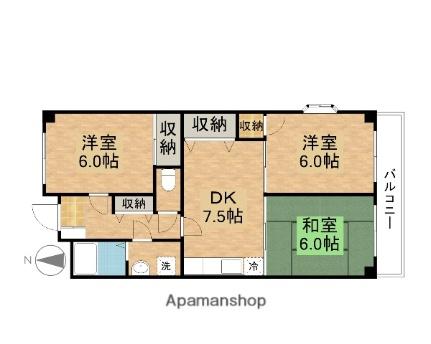 滋賀県大津市大萱１丁目(賃貸マンション3DK・7階・60.99㎡)の写真 その2