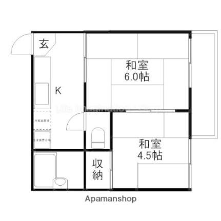 メゾンブランシュ 102｜滋賀県東近江市市子殿町(賃貸アパート2DK・1階・34.02㎡)の写真 その2