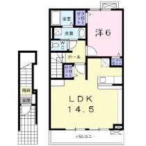 ラシュール　コートII 204 ｜ 滋賀県栗東市手原１丁目（賃貸アパート1LDK・2階・52.10㎡） その2