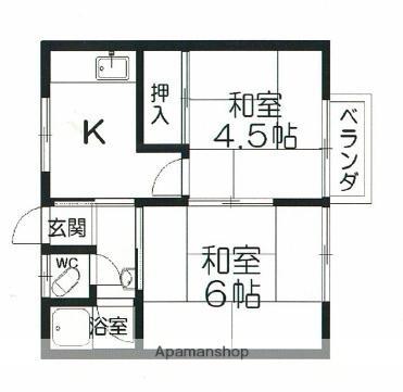 山ノ下ハイツ 102｜滋賀県野洲市小篠原(賃貸アパート2K・1階・29.81㎡)の写真 その2