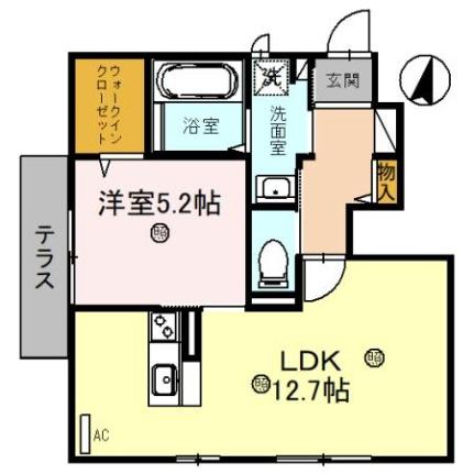 滋賀県長浜市平方町(賃貸アパート1LDK・1階・45.72㎡)の写真 その2