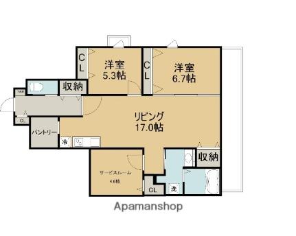 滋賀県草津市野村５丁目(賃貸マンション2SLDK・10階・86.84㎡)の写真 その2