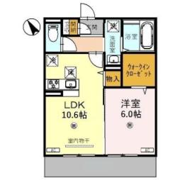 JR東海道・山陽本線 栗東駅 徒歩8分の賃貸アパート 1階1LDKの間取り