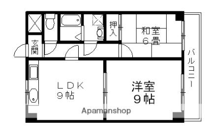 滋賀県彦根市後三条町(賃貸マンション2LDK・4階・51.84㎡)の写真 その2
