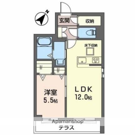 滋賀県東近江市聖徳町(賃貸アパート1LDK・1階・44.58㎡)の写真 その2