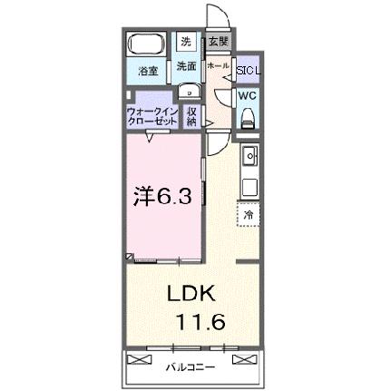 カレントかなぐら 203｜滋賀県栗東市小平井２丁目(賃貸アパート1LDK・2階・42.59㎡)の写真 その2