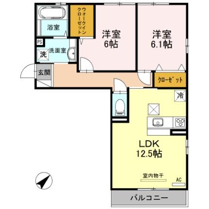 グラン・フォレ 101｜滋賀県野洲市冨波乙(賃貸アパート2LDK・1階・60.43㎡)の写真 その2