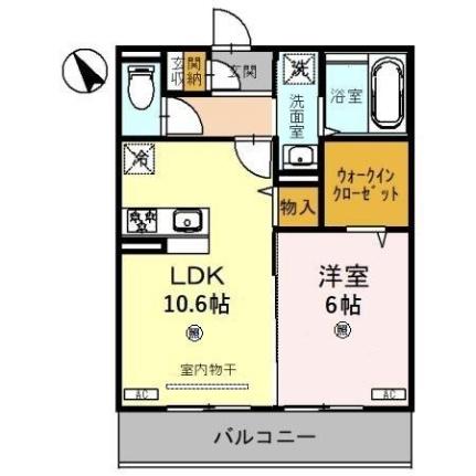 レジデンスコート栗東 202｜滋賀県栗東市綣５丁目(賃貸アパート1LDK・2階・43.41㎡)の写真 その2