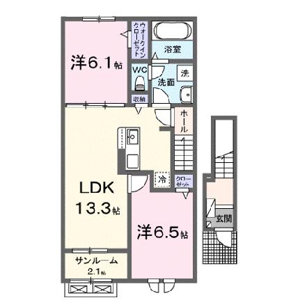 プロローグ新旭 202｜滋賀県高島市新旭町旭(賃貸アパート2LDK・2階・63.03㎡)の写真 その2