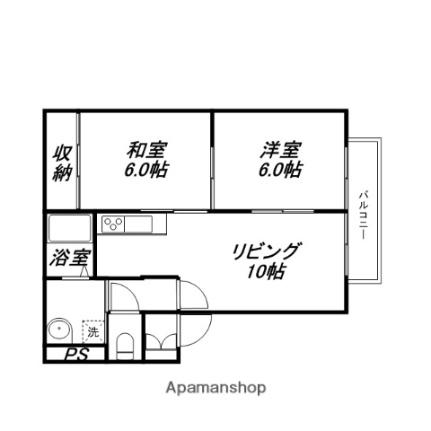 ムーンハイツ 201｜滋賀県長浜市新庄寺町(賃貸アパート2LDK・2階・50.04㎡)の写真 その2