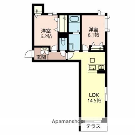 シャーメゾン　セレジェイラ 101｜滋賀県長浜市勝町(賃貸アパート2LDK・1階・61.98㎡)の写真 その2