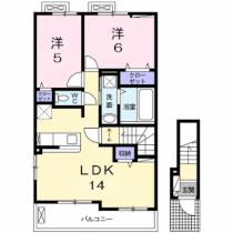 ヴィラ　ココール　I 201 ｜ 滋賀県東近江市外町（賃貸アパート2LDK・2階・57.55㎡） その2