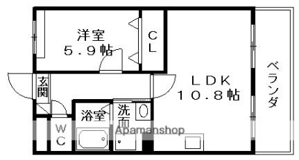 アプローズ 208｜滋賀県大津市野郷原１丁目(賃貸マンション1LDK・2階・42.13㎡)の写真 その2