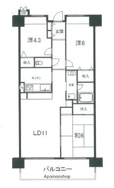 エルシティ草津2番館 403｜滋賀県草津市草津町(賃貸マンション3LDK・4階・64.38㎡)の写真 その2