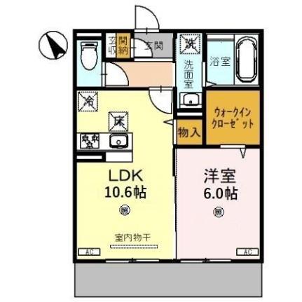 レジデンスコート栗東 105｜滋賀県栗東市綣５丁目(賃貸アパート1LDK・1階・43.41㎡)の写真 その2