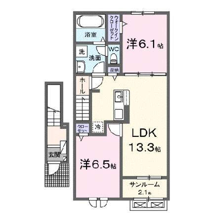 プロローグ新旭 203｜滋賀県高島市新旭町旭(賃貸アパート2LDK・2階・63.03㎡)の写真 その2