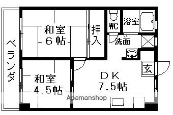 メゾンルミエール 403｜滋賀県湖南市石部東２丁目(賃貸マンション2DK・4階・41.61㎡)の写真 その2