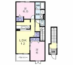 レインボー宝積 205 ｜ 滋賀県東近江市大森町（賃貸アパート2LDK・2階・58.86㎡） その2