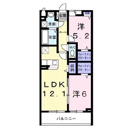 Ａｄｖａｎｃｅ 204｜滋賀県草津市木川町(賃貸アパート2LDK・2階・57.53㎡)の写真 その2