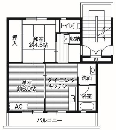 ビレッジハウス稲枝2号棟 0307｜滋賀県彦根市肥田町(賃貸マンション2DK・3階・39.83㎡)の写真 その2