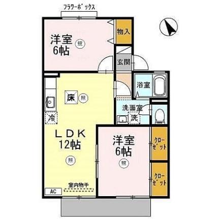 グリーンタウン杉原　Ｄ棟 102｜滋賀県彦根市高宮町(賃貸アパート2LDK・1階・53.46㎡)の写真 その2