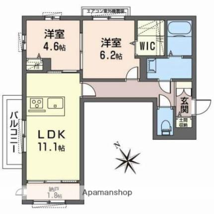 ラックメゾン 205｜滋賀県彦根市野瀬町(賃貸アパート2SLDK・2階・60.15㎡)の写真 その2