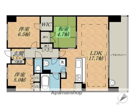 滋賀県草津市草津２丁目（賃貸マンション3LDK・11階・74.34㎡） その2