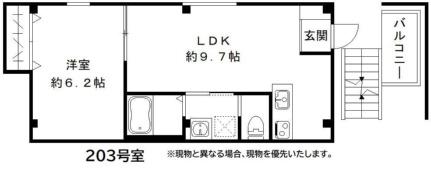 ＳＪＳ浜大津 203号室｜滋賀県大津市長等３丁目(賃貸マンション1LDK・1階・34.57㎡)の写真 その2