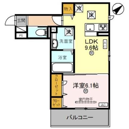 Ｆａｒｏｕｃｈｅ（ファルーシュ） 102｜滋賀県大津市本堅田４丁目(賃貸アパート1LDK・1階・41.84㎡)の写真 その2