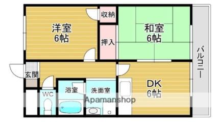 ザ・メドゥズ 201｜京都府城陽市富野西垣内(賃貸マンション2DK・2階・45.65㎡)の写真 その2