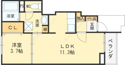 アメージング　レジデンス 103｜大阪府門真市御堂町(賃貸アパート1LDK・1階・37.13㎡)の写真 その2