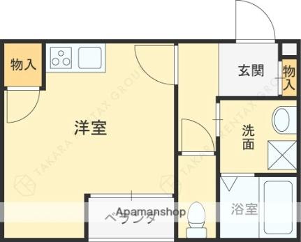 大阪府枚方市中宮西之町(賃貸アパート1R・1階・24.12㎡)の写真 その2