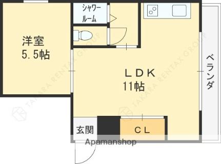 大阪府枚方市都丘町(賃貸マンション1LDK・5階・32.50㎡)の写真 その2