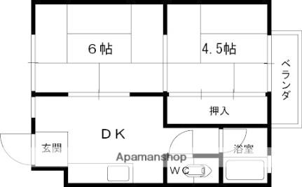 大阪府枚方市東船橋１丁目(賃貸マンション2K・3階・36.00㎡)の写真 その2