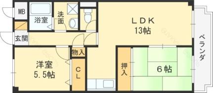 セピア辻井横小路 503｜大阪府東大阪市横小路町４丁目(賃貸マンション2LDK・5階・57.75㎡)の写真 その2