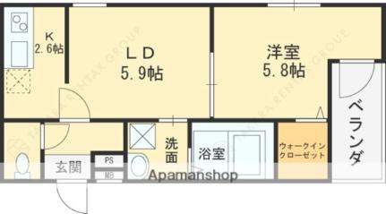 大阪府東大阪市今米１丁目(賃貸アパート1LDK・1階・34.68㎡)の写真 その2