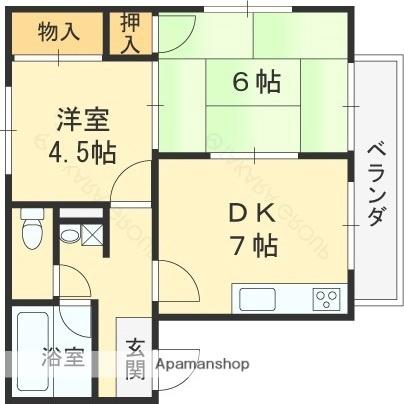 大阪府東大阪市池島町１丁目(賃貸アパート2DK・1階・42.00㎡)の写真 その2