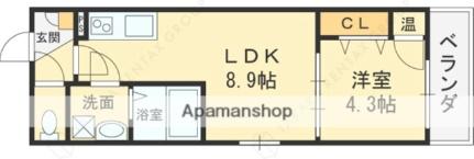 ＧＲＡＮＤＩＲ衣摺 301 ｜ 大阪府東大阪市衣摺３丁目（賃貸アパート1LDK・3階・31.62㎡） その2