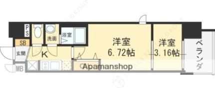 大阪府東大阪市横枕西（賃貸マンション2K・9階・27.61㎡） その2