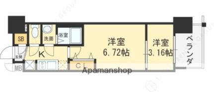 大阪府東大阪市横枕西(賃貸マンション2K・4階・27.61㎡)の写真 その2