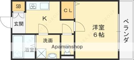 大阪府東大阪市荒本２丁目(賃貸アパート1K・1階・26.29㎡)の写真 その2