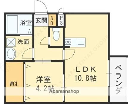 Ｇａｒｄｅｎ　Ｈｉｌｌ　瓢箪山 204｜大阪府東大阪市瓢箪山町(賃貸アパート1LDK・2階・39.73㎡)の写真 その2