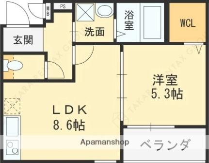 大阪府東大阪市額田町(賃貸アパート1LDK・2階・35.37㎡)の写真 その2